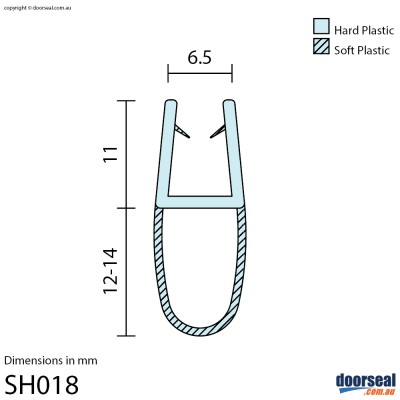 SH018 Shower Screen Seal (6mm glass)